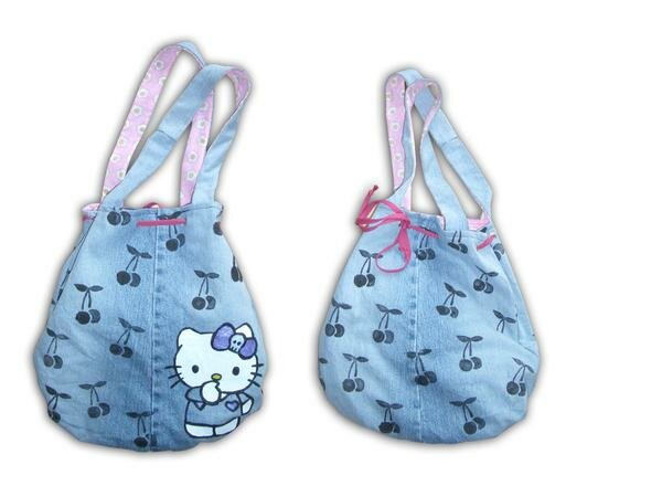 Hello Kitty Tasche aus alter Jeans