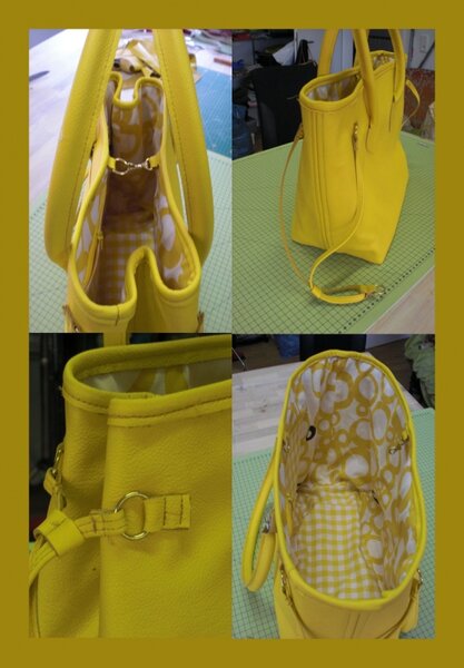 Tasche aus Leder in gelb