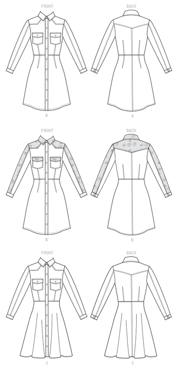 Schnittzeichung zu McCalls M7996, Copyright McCALL's ® Company, NY