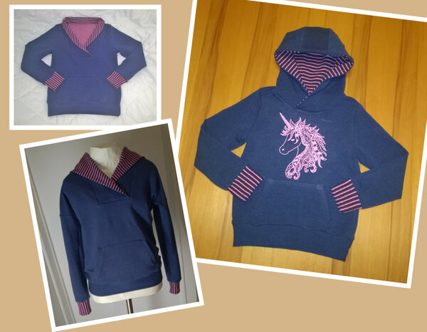 Blau-pinke Pullover