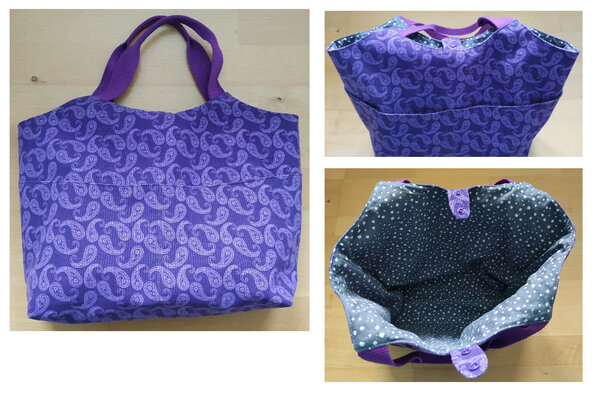 Shopper Cord Paisley lila (Bernina-Blog)