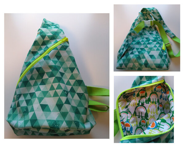 Crossbag Softshell Dreiecke grün (Taschenspieler 2/farbenmix)