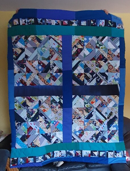 Restedecke blau
