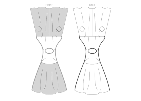 Technische Zeichnung Kleid Vogue 1864 Copyright McCALL's ® Company, NY
