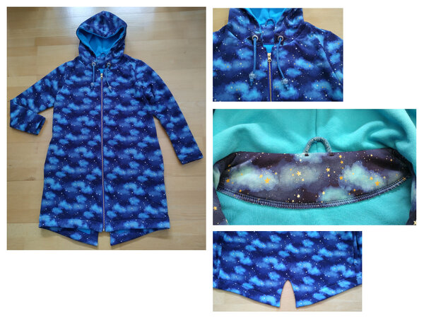 Sweatjacke Wolken blau - Foto 1/2